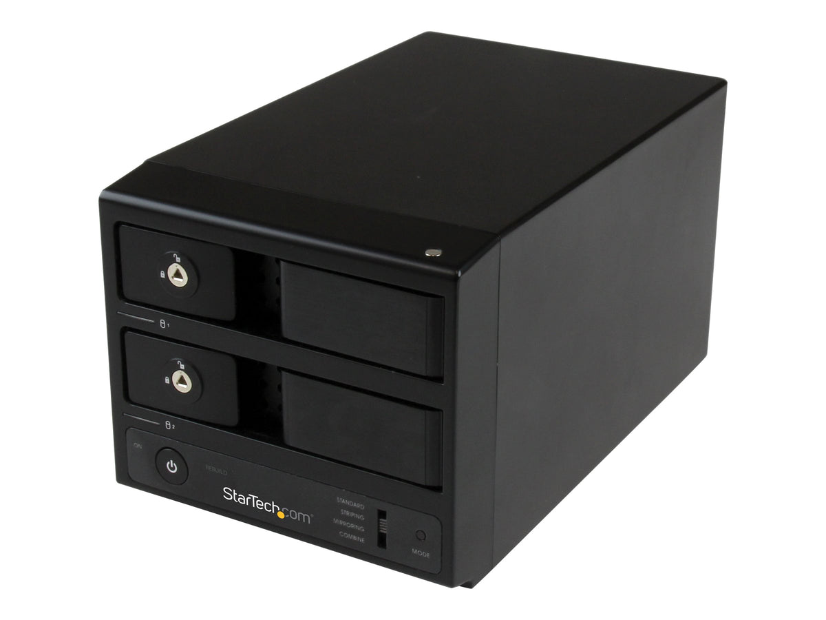 StarTech.com USB 3.0 / eSATA Dual Bay Festplattengehäuse mit UASP für 3,5 SATA III Festplatten - 2-fach Hot Swap Gehäuse für 8,9 cm HDD - Festplatten-Array - 2 Schächte (SATA-600)