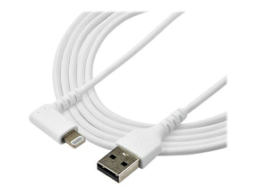 StarTech.com 2m USB-A auf Lightning-Kabel - 90° rechtwinkliges USB Typ-A auf Ladekabel - Synchronisationskabel - Apple MFi-zertifiziert iPad/iPhone 12 - Weiß (RUSBLTMM2MWR)