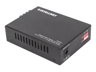 Intellinet Gigabit PoE+ Media Converter, 1000Base-T RJ45 Port to 1000Base-LX (SC)