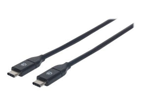 Manhattan USB-C to USB-C Cable, 50cm, Male to Male, Black, 10 Gbps (USB 3.2 Gen2 aka USB 3.1)