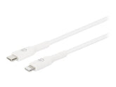 Manhattan USB-C to Lightning Cable, Charge & Sync, 1m, White, For Apple iPhone/iPad/iPod, Male to Male, MFi Certified (Apple approval program)