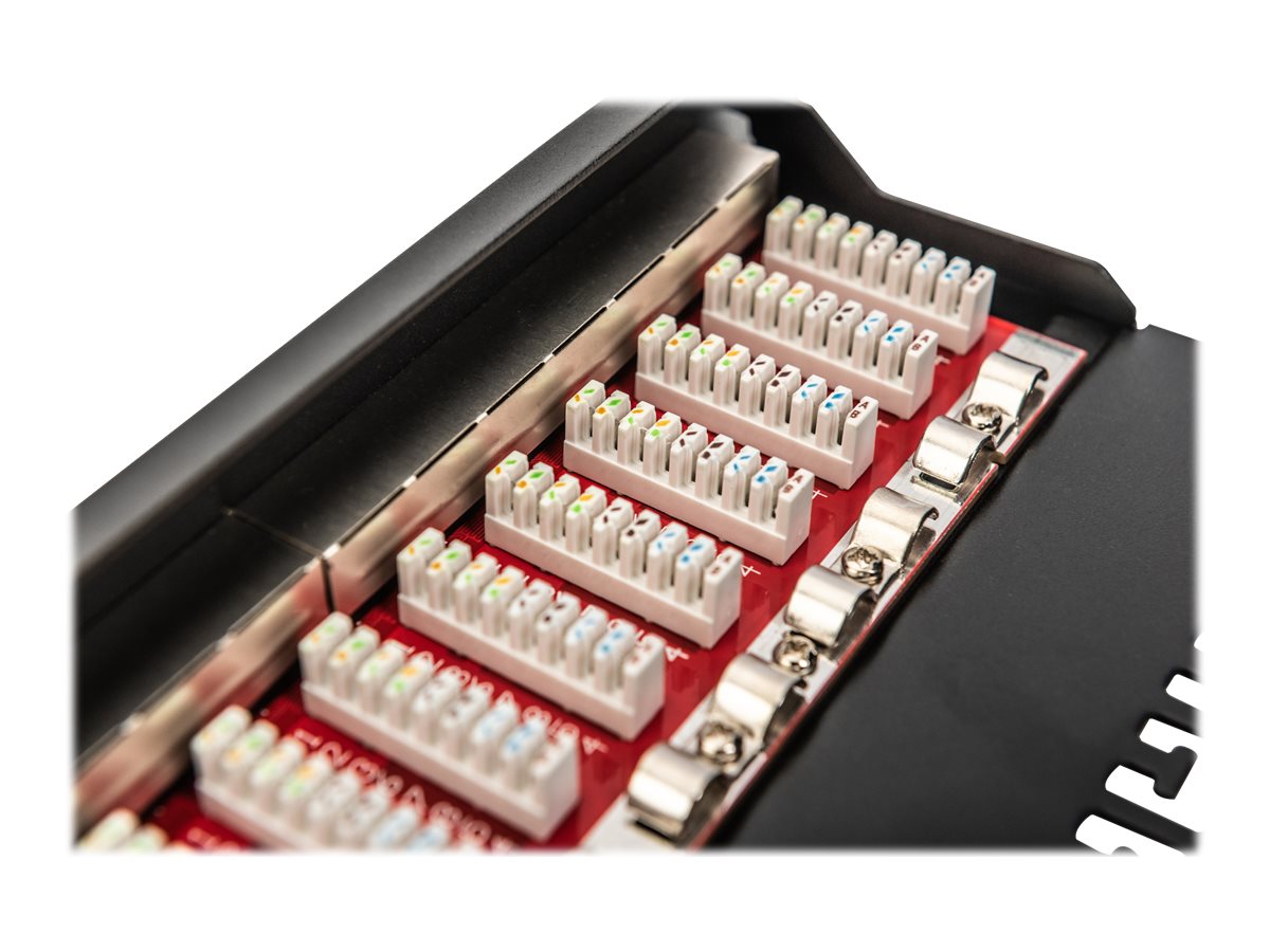 DIGITUS Cat.6A Patch Panel, geschirmt, 12-Port, 1HE, 10", schwarz