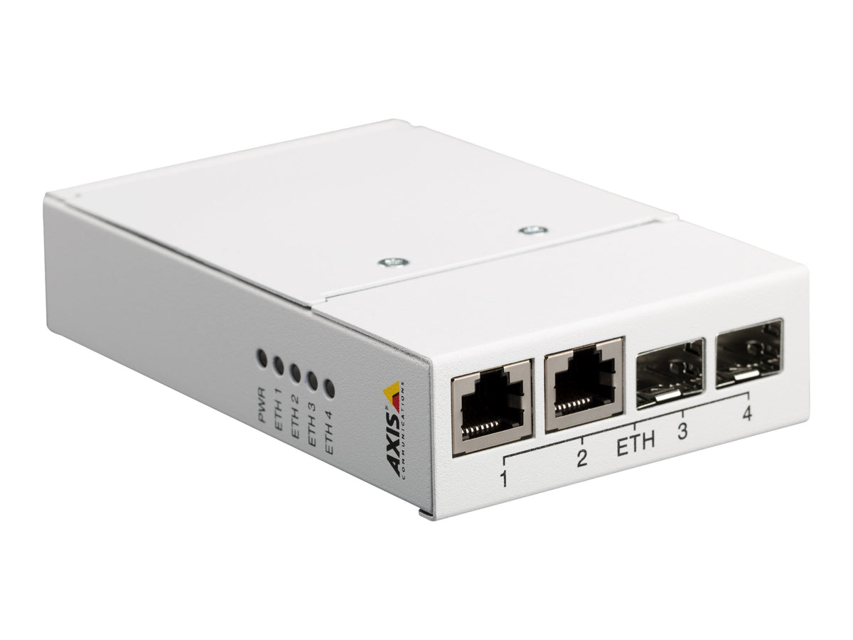 Axis T8604 Media Converter Switch - Medienkonverter - GigE - 10Base-T, 100Base-TX, 1000Base-X, 100Base-X - 2 Anschlüsse - RJ-45 / SFP (mini-GBIC)