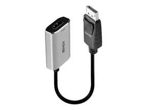 Lindy Adapterkabel - USB-C (nur Spannung), DisplayPort zu HDMI weiblich - 11 cm - Grau - USB-Strom, aktiver Signalwandler, unterstützt 8K 60 Hz (7680 x 4320)