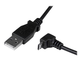 StarTech.com 2m USB 2.0 A auf Micro B Kabel abgewinkelt - Schwarz - USB A / Micro B Datenkabel / Anschlusskabel - USB-Kabel - Micro-USB Typ B (M)