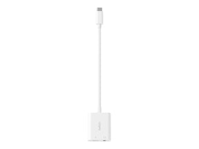 Belkin RockStar - USB-C zu Kopfhöreranschluss / Ladeadapter - 24 pin USB-C männlich zu Mini-Stecker, 24 pin USB-C weiblich - USB Power Delivery (60W)