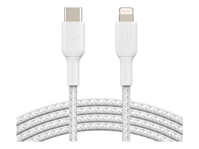 Belkin BOOST CHARGE - Lightning-Kabel - 24 pin USB-C männlich zu Lightning männlich - 1 m - weiß - USB-Stromversorgung (18 W)