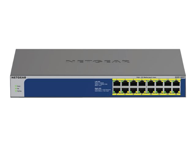 Netgear GS516PP - Switch - unmanaged - 16 x 10/100/1000 (PoE+)