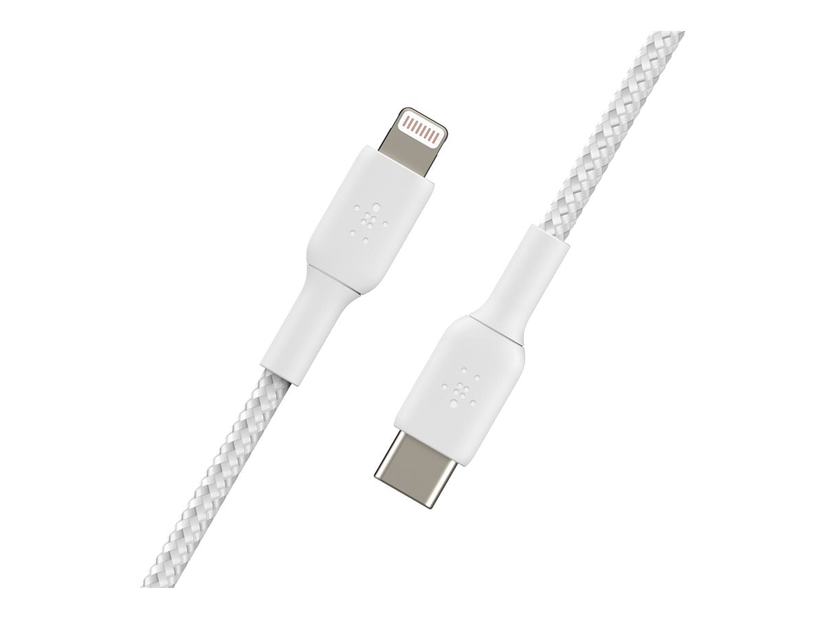 Belkin BOOST CHARGE - Lightning-Kabel - 24 pin USB-C männlich zu Lightning männlich - 2 m - weiß - USB-Stromversorgung (18 W)