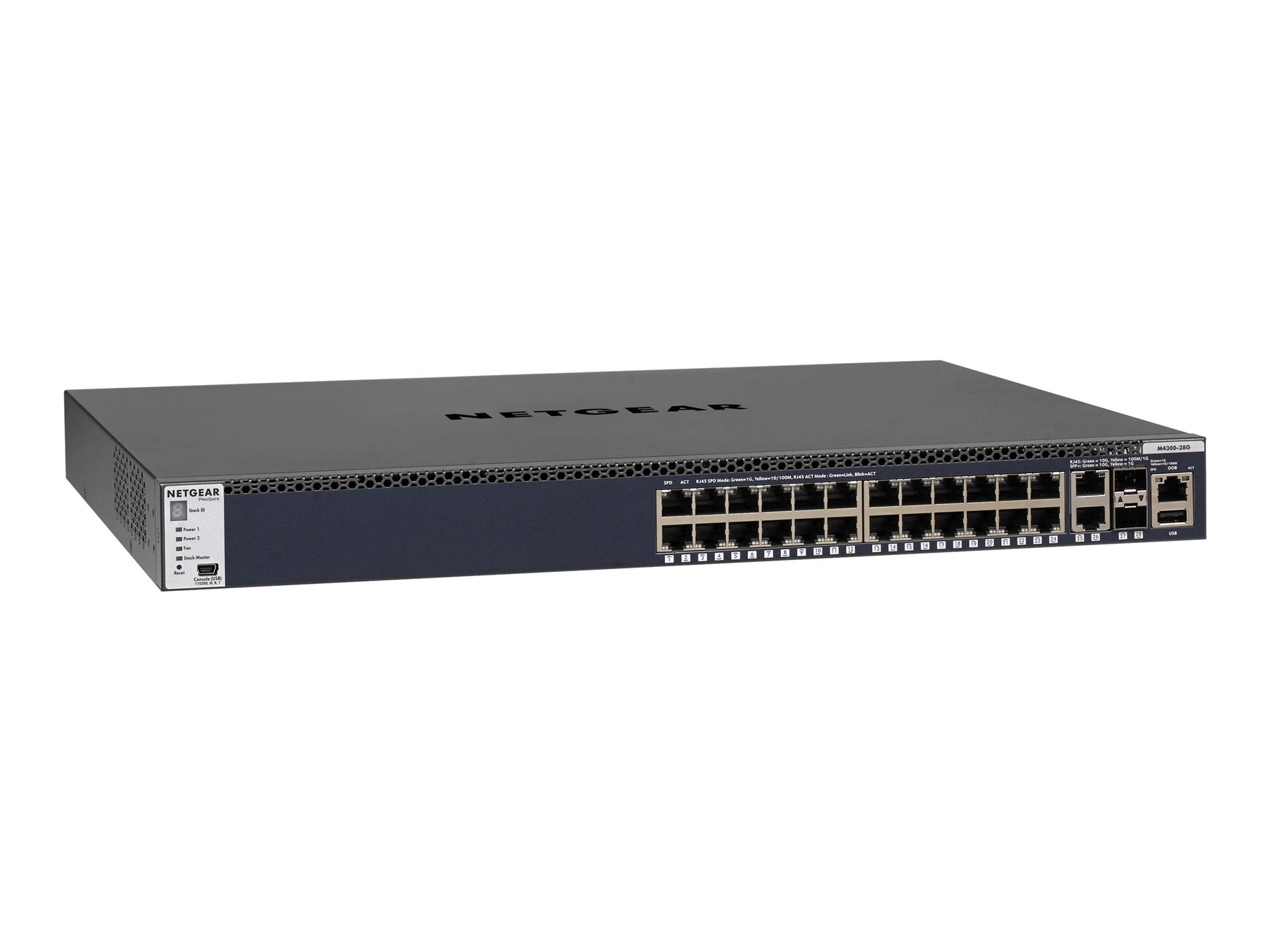 Netgear M4300-28G - Switch - L3 - managed - 2 x 10/100/1000/10000 + 2 x 10 Gigabit SFP+ + 24 x 10/100/1000