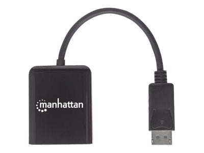 Manhattan DisplayPort 1.2 to 2-Port DisplayPort 1.2 Splitter Hub with MST, 4K@30Hz, USB-A Powered, Video Wall Function, Black, Three Year Warranty, Blister