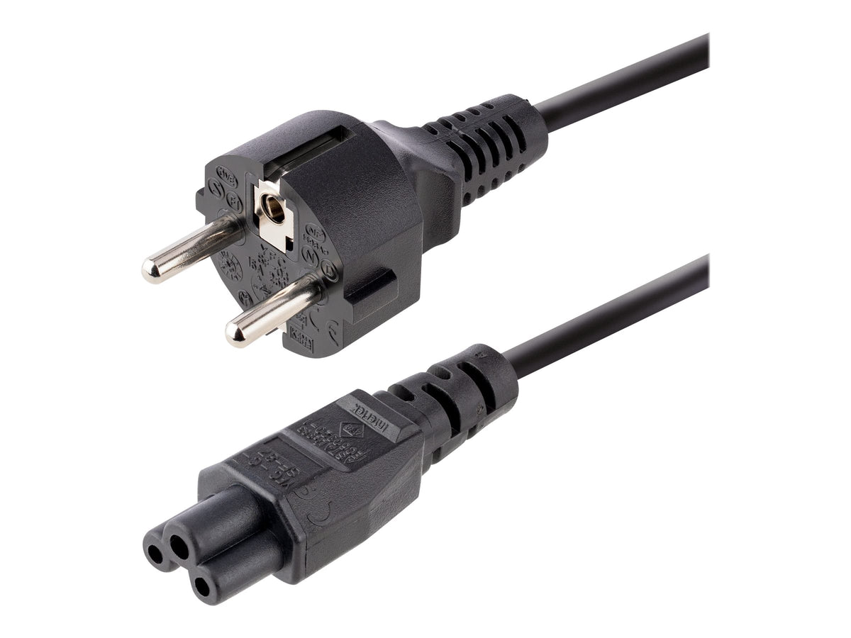 StarTech.com 3m (10ft) Laptop Power Cord, EU Schuko to C5, 2.5A 250V, 18AWG, Notebook / Laptop Replacement AC Cord, Printer/Power Brick Cord, Schuko CEE 7/7 to Clover Leaf IEC 60320 C5 - Laptop Charger Cable (753E-3M-POWER-LEAD)