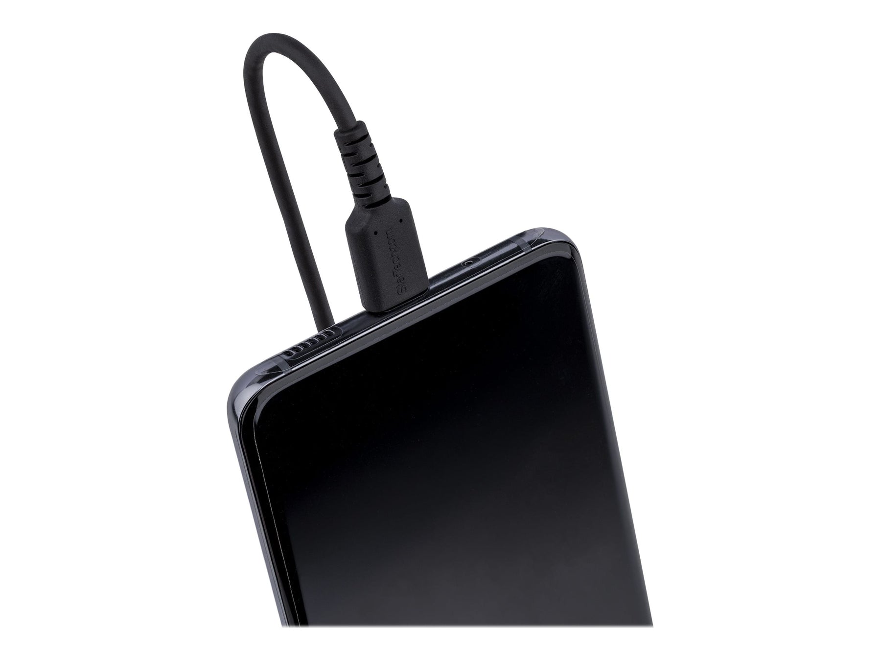 StarTech.com 1m USB C auf USB C Kabel, hochbelastbares Spiralkabel zum Laden und Synchronisieren, USB C 2.0 Kabel, robuste Aramidfaser, Schnellladekabel mit EMI Schutz, schwarz (R2CCC-1M-USB-CABLE)