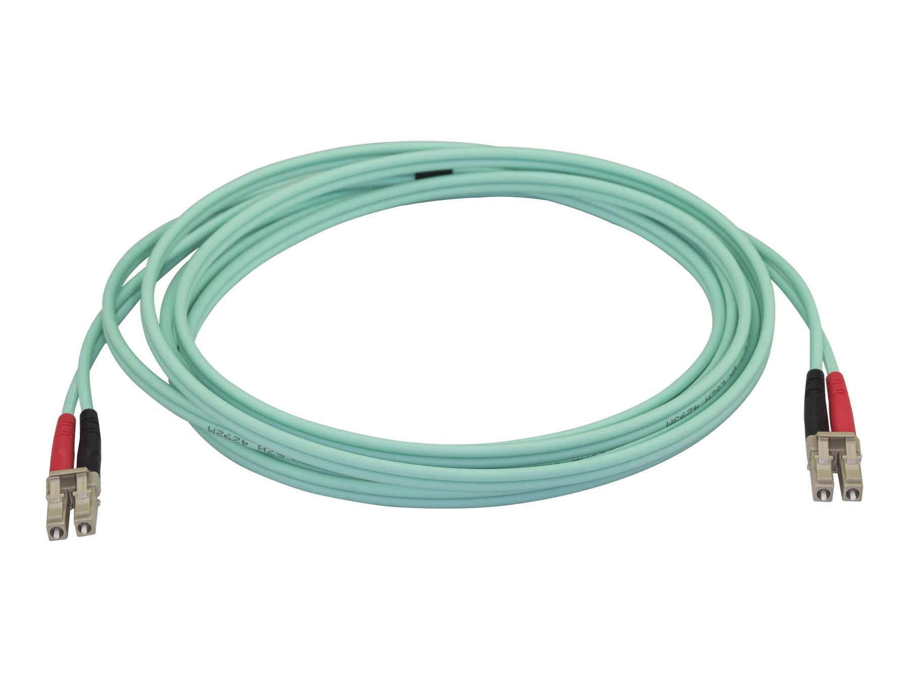 StarTech.com Aqua OM4 Duplex Multimode Fiber - 3m/ 9 ft - 100 Gb - 50/125 - OM4 Fiber - LC to LC Fiber Patch Cable (450FBLCLC3)