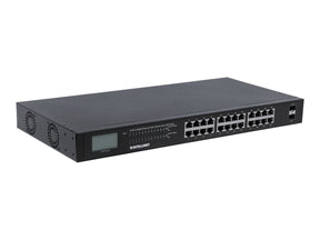 Intellinet 24-Port Gigabit Ethernet PoE+ Switch with 2 SFP Ports, LCD Display, IEEE 802.3at/af Power over Ethernet (PoE+/PoE)