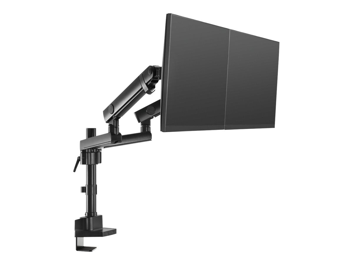 V7 Professional Touch Adjust DMPRO2DTA-3E - Befestigungskit - einstellbarer Arm - für 2 Monitore - Kunststoff, Aluminium, Stahl - Schwarz - Bildschirmgröße: 43.2-81.3 cm (17"-32")