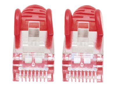 Intellinet Network Patch Cable, Cat7 Cable/Cat6A Plugs, 0.5m, Red, Copper, S/FTP, LSOH / LSZH, PVC, RJ45, Gold Plated Contacts, Snagless, Booted, Polybag - Patch-Kabel - RJ-45 (M)