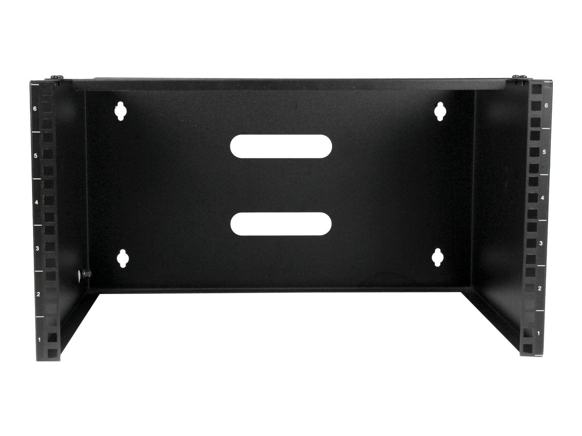 StarTech.com Halterung für Patchpanel, 6U Rack für Wandmontage, Befestigung für Netzwerk-Geräte, robuste Konstruktion, Slotblech für Patchfeld, 35,5 cm tief, in Schwarz - Gehäuse - geeignet für Wandmontage - Schwarz - 6U - 48.3 cm (19")