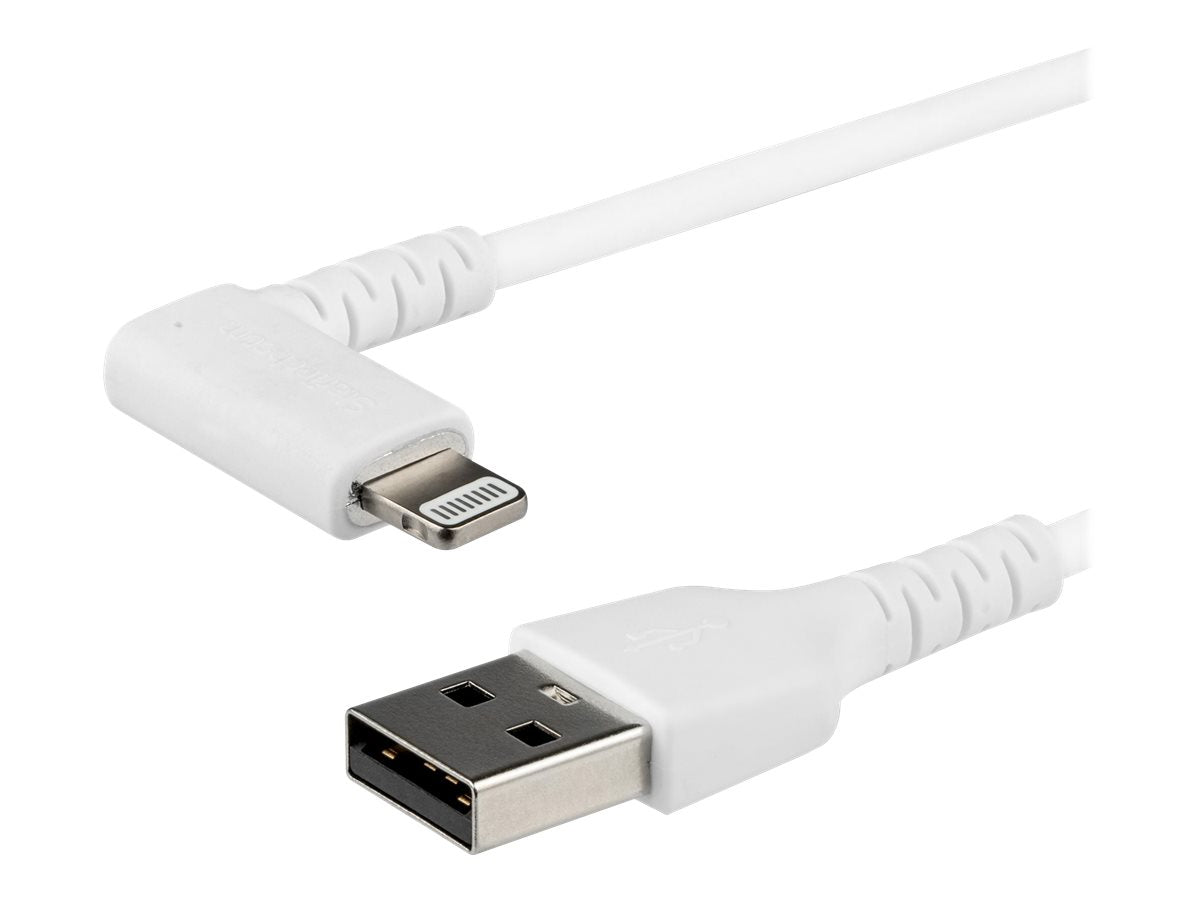 StarTech.com 2m USB-A auf Lightning-Kabel - 90° rechtwinkliges USB Typ-A auf Ladekabel - Synchronisationskabel - Apple MFi-zertifiziert iPad/iPhone 12 - Weiß (RUSBLTMM2MWR)