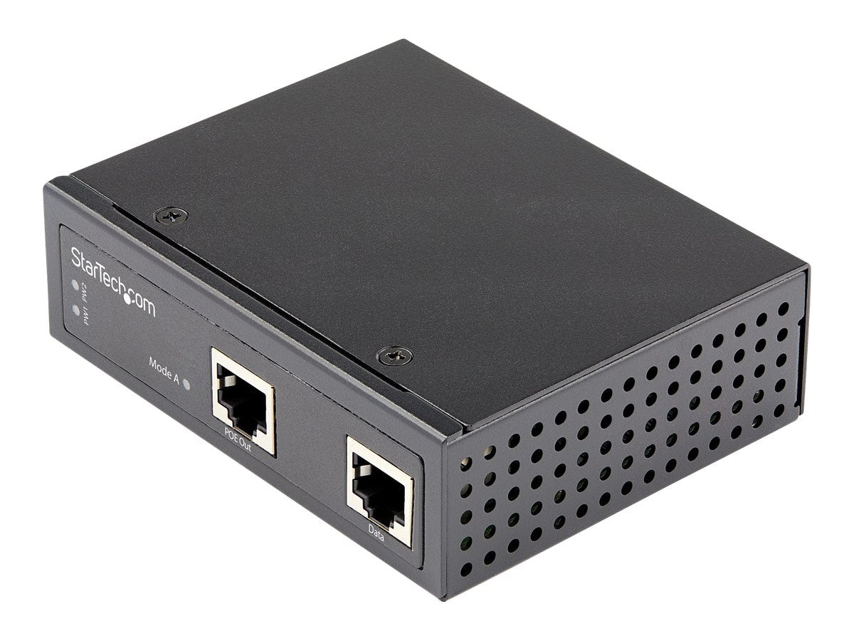 StarTech.com Industrial Gigabit Ethernet PoE Injector - 30W 802.3at PoE + Midspan 48V-56VDC Hutschiene Power over Ethernet Adapter - -40&deg;C bis 75&deg;C - Kameras/Sensoren/WLAN Zugang (POEINJ30W)