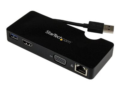 StarTech.com USB 3.0 Universal Laptop Mini Dockingstation mit HDMI oder VGA, Gigabit Ethernet, USB 3.0