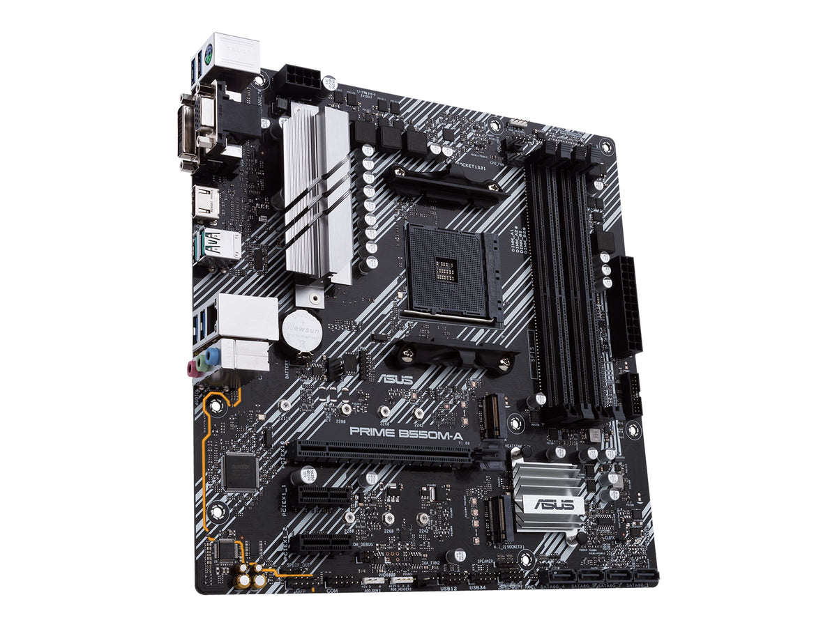 ASUS PRIME B550M-A - Motherboard - micro ATX - Socket AM4 - AMD B550 Chipsatz - USB 3.2 Gen 1, USB 3.2 Gen 2 - Gigabit LAN - Onboard-Grafik (CPU erforderlich)