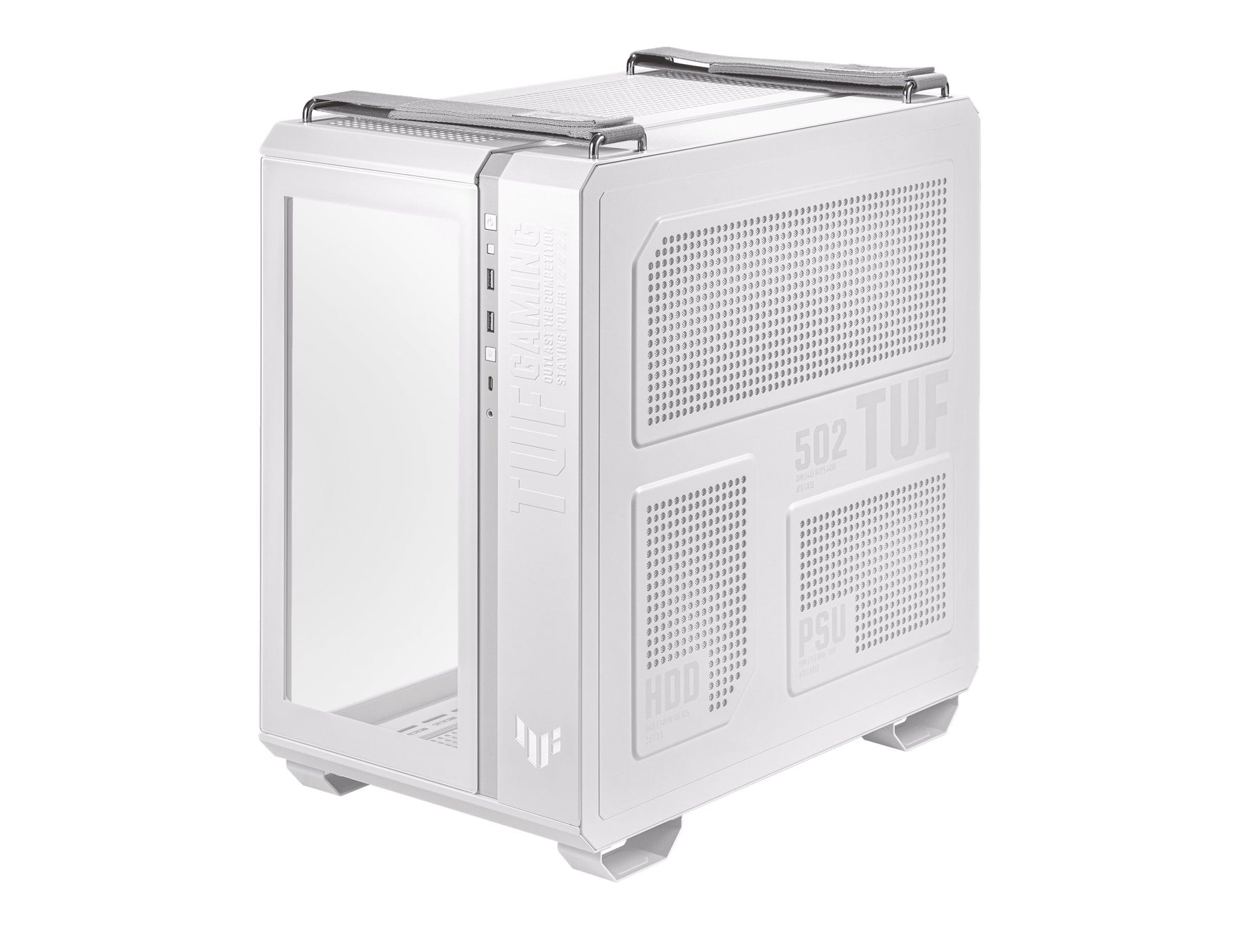 ASUS TUF Gaming GT502 - White Edition - mid tower - ATX - Seitenteil mit Fenster (gehärtetes Glas)