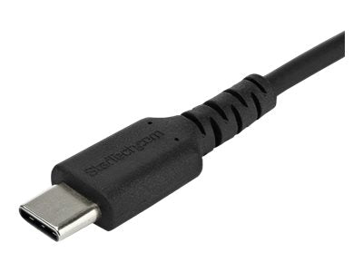 StarTech.com 1m USB-C Ladekabel - Langlebiges USB 2.0 Typ C zu USB C Datenübertragungs-/Schnellladekabel - TPE Mantel Aramidfaser M/M 60W Schwarz - Samsung S10 S20 iPad Pro MS Surface (RUSB2AC1MB)