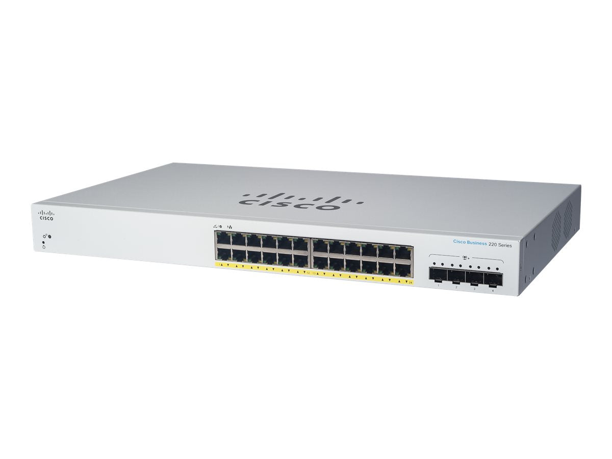 Cisco Business 220 Series CBS220-24P-4G - Switch - Smart - 24 x 10/100/1000 (PoE+)