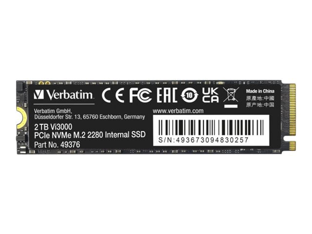 Verbatim Vi3000 - SSD - High Endurance - 2 TB - intern - M.2 2280 - PCIe 3.0 x4 (NVMe)