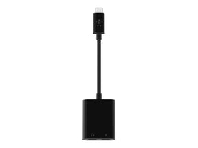 Belkin Connect Audio + Charge - USB-C auf USB-C Kopfhörer-/Ladeadapter - 24 pin USB-C männlich zu 24 pin USB-C weiblich - 14 m - Schwarz - USB Power Delivery (60W)