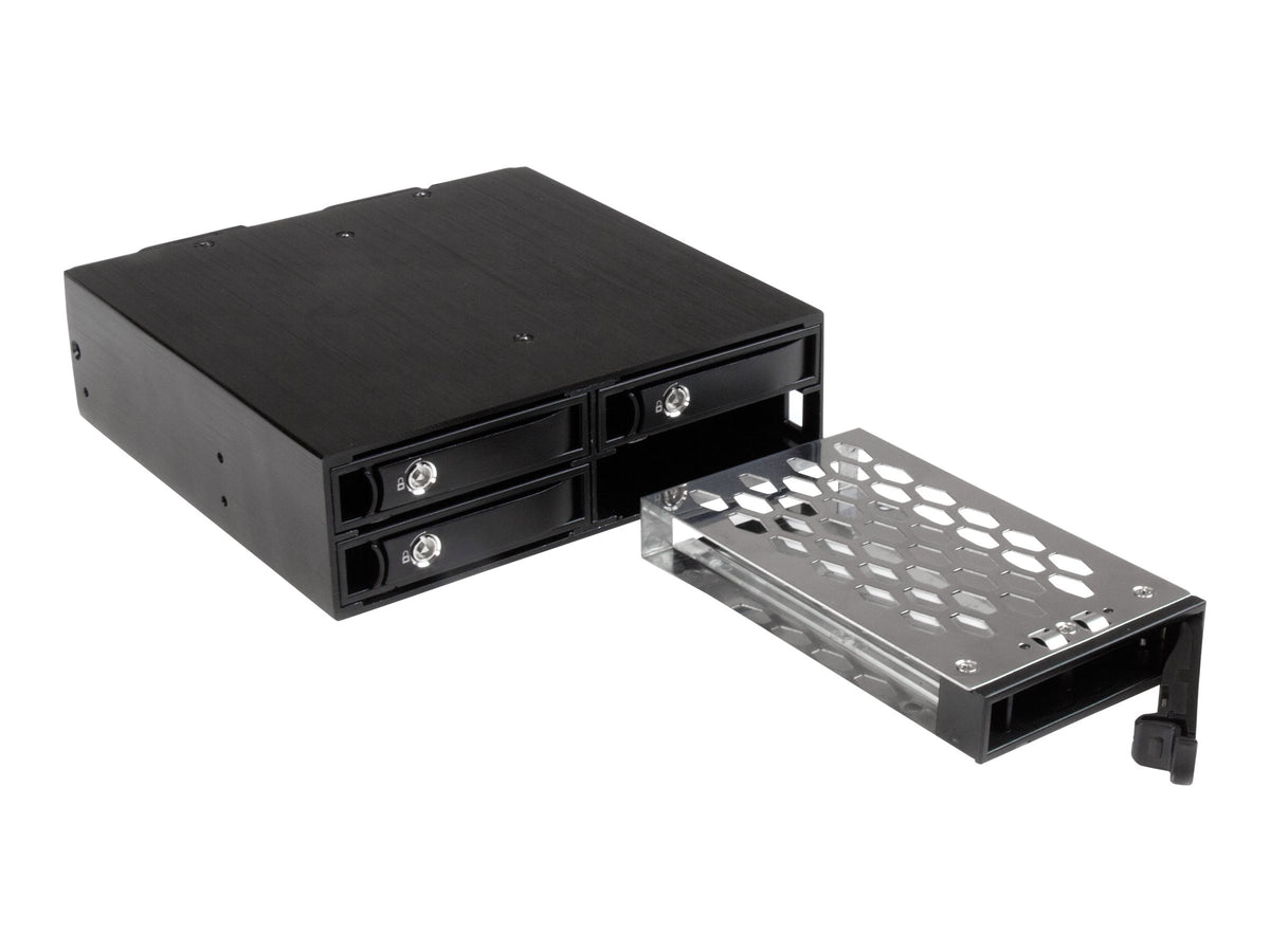 StarTech.com 4x Festplatten Wechselrahmen für 2,5 Zoll SATA / SAS Laufwerke - Mobile Rack Backplane für SATA II und III - Speichergehäuse - 4 Schächte (SATA-600 / SAS-2)