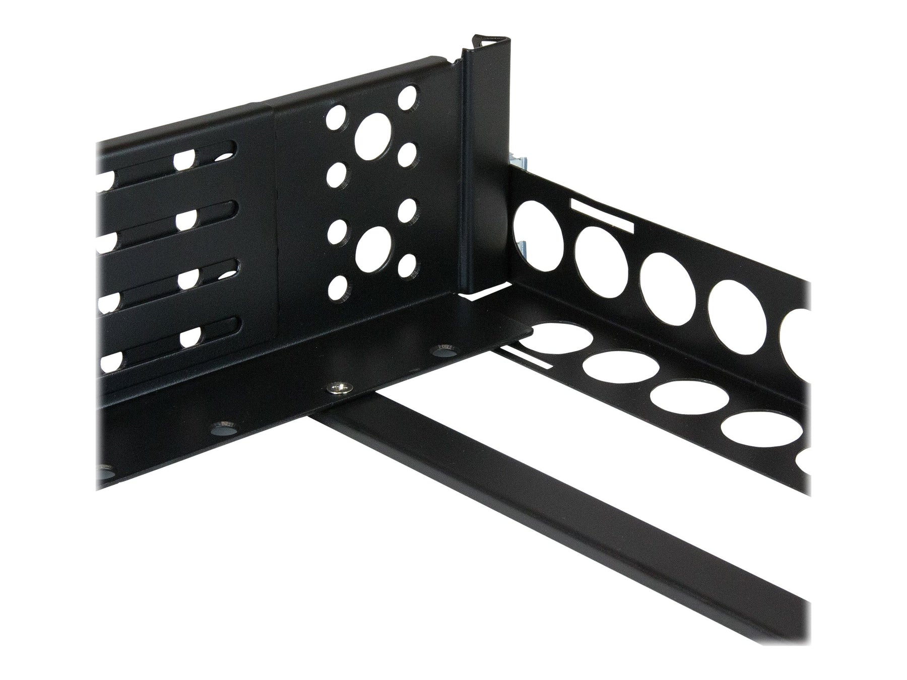 StarTech.com 2HE tiefenvestellbare 19 Zoll Server Rack Schienen - Universal Rack Schiene - Rack-Schiene - Schwarz - 2U - 48.3 cm (19")