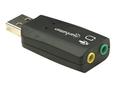 IC Intracom Manhattan USB-A Sound Adapter, USB-A to 3.5mm Mic-in and Audio-Out ports, 480 Mbps (USB 2.0)