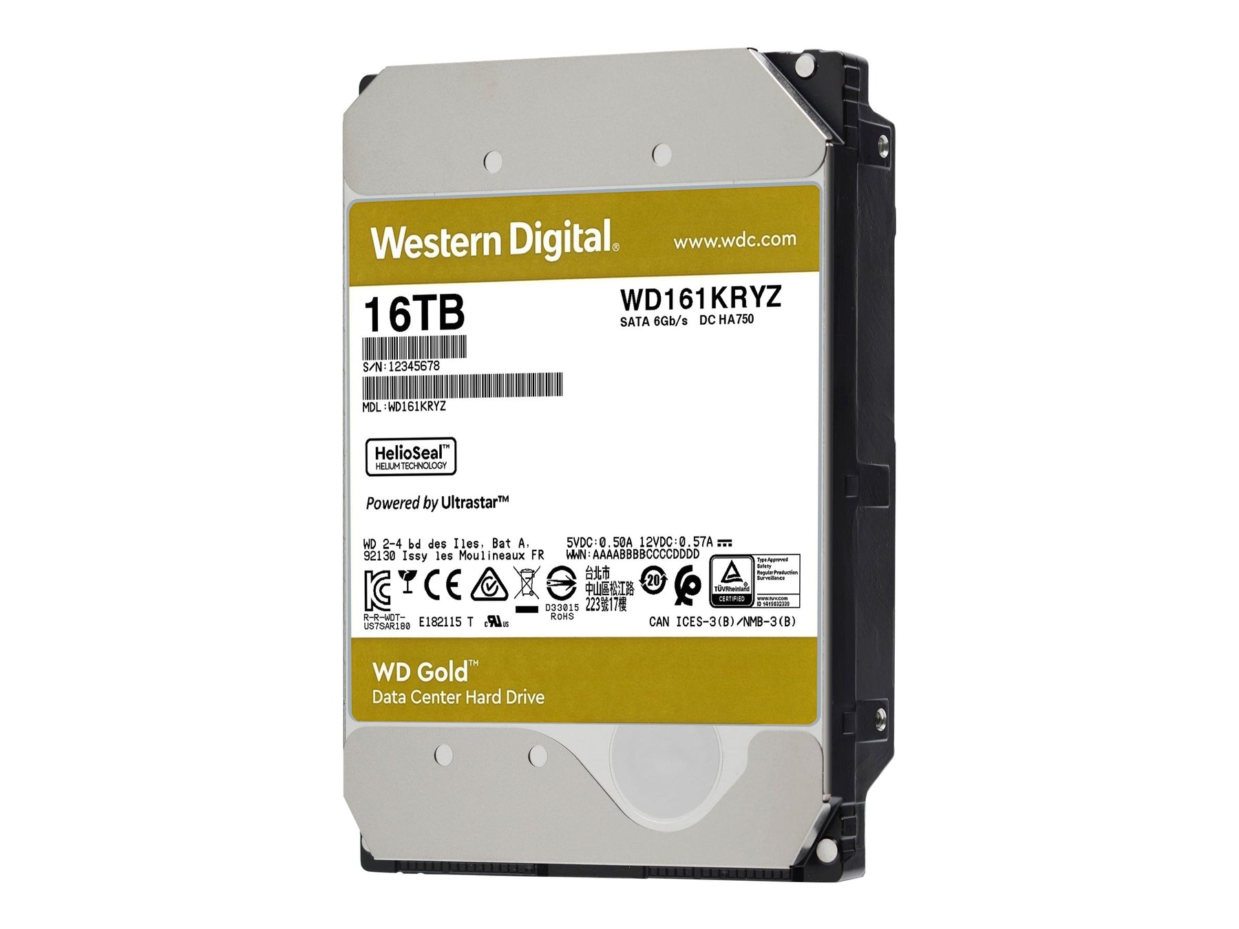 WD Gold WD161KRYZ - Festplatte - 16 TB - intern - 3.5" (8.9 cm)