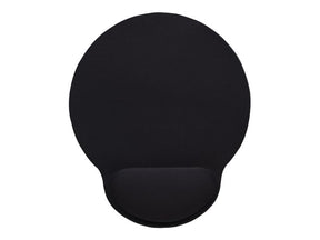 IC Intracom Manhattan Wrist Gel Support Pad and Mouse Mat, Black, 241 Ã— 203 Ã— 40 mm, non slip base, Lifetime Warranty, Card Retail Packaging