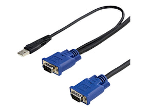 StarTech.com 3m 2-in-1 PS/2 USB KVM Kabel - Kabelsatz für KVM Switch / Umschalter - Video- / USB-Kabel - USB, HD-15 (VGA)