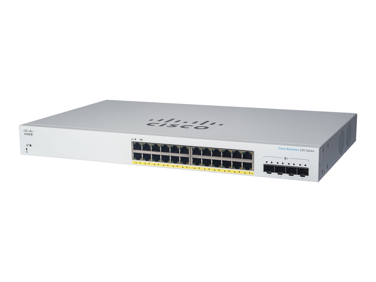 Cisco Business 220 Series CBS220-24FP-4X - Switch - Smart - 24 x 10/100/1000 (PoE+)