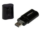 StarTech.com USB Sound Card - 3.5mm Audio Adapter - External Sound Card - Black - External Sound Card (ICUSBAUDIOB)