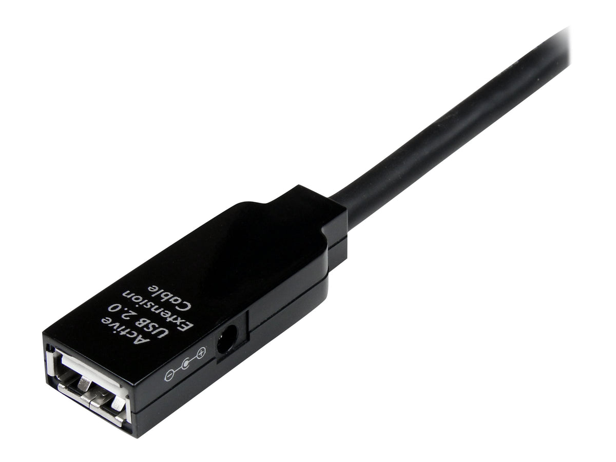 StarTech.com 25m aktives USB 2.0 Verlängerungskabel - St/Bu - USB Reapeater / Signalverstärker Kabel Stecker/Buchse - Schwarz - USB-Verlängerungskabel - USB (W)