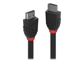 Lindy Black Line - Standard - HDMI-Kabel - HDMI männlich zu HDMI männlich - 7.5 m - Dreifachisolierung - Schwarz - rund, unterstützt 4K 30 Hz (4096 x 2160)