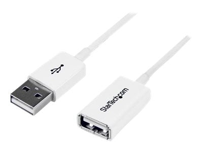 StarTech.com 1m USB 2.0 Verlängerungskabel A auf A - Stecker/Buchse - Weiß - USB A (St)