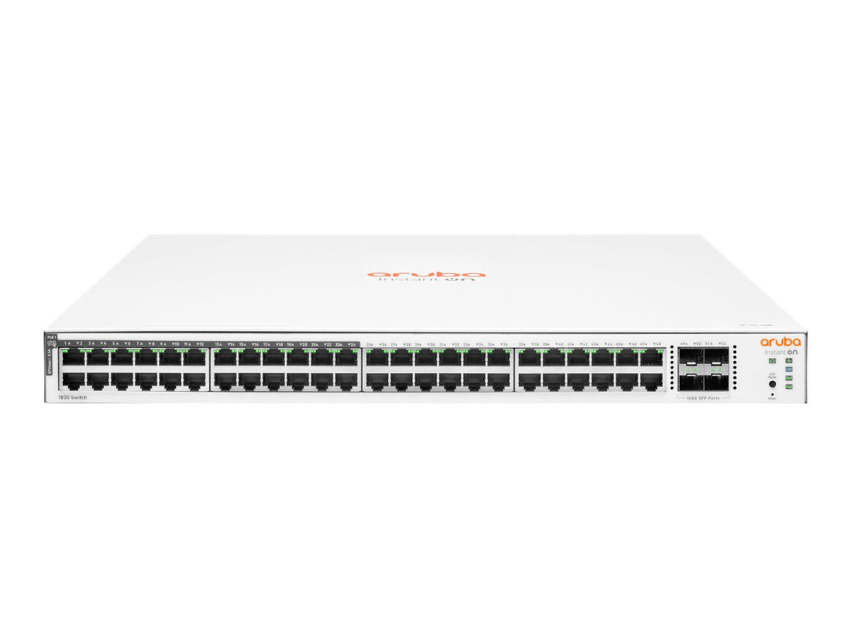 HPE Networking Instant On 1830 48G 24p Class4 PoE 4SFP 370W Switch - Switch - Smart - 24 x 10/100/1000 + 24 x 10/100/1000 (PoE+)