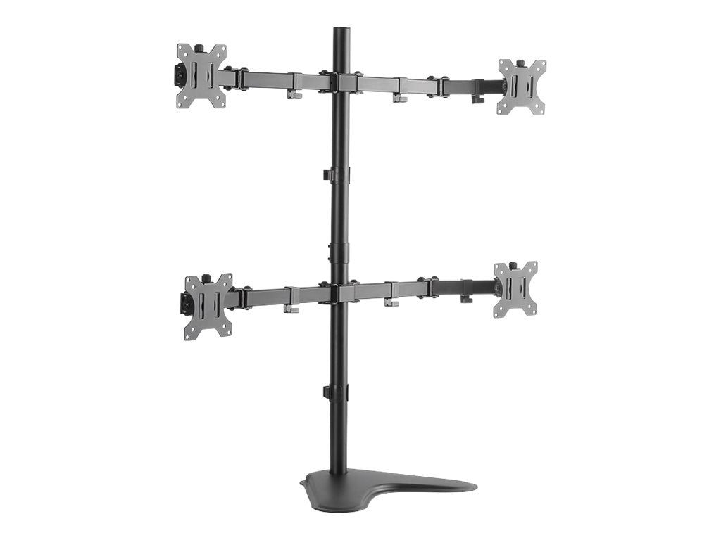 LogiLink Quad Monitor Desk Stand - Aufstellung für 4 LCD-Anzeigen - fester, kaltgepresster Stahl - Bildschirmgröße: 33-81.3 cm (13"-32")