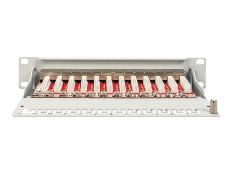 DIGITUS CAT 6A Patch Panel, geschirmt, 12-Port, 1HE, 10", grau