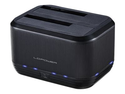 LC-Power LC-DOCK-U3-III - HDD-Dockingstation mit Ein/Aus-Schalter, Klon-Funktion Schächte: 2 - 2,5" / 3,5" gemeinsam genutzt (6,4 cm/8,9 cm gemeinsam genutzt)