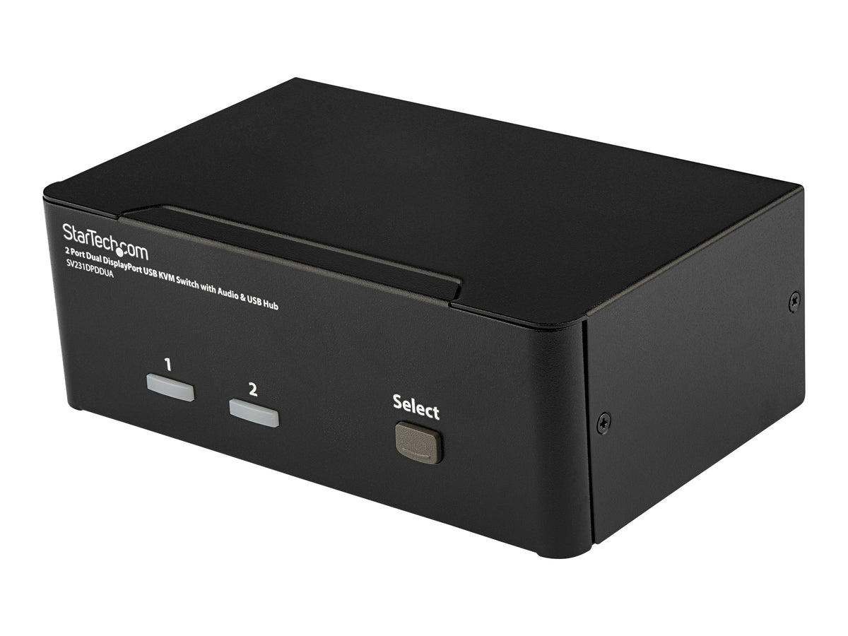 StarTech.com 2 Port Dual DisplayPort USB KVM Switch mit Audio