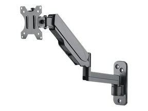 Manhattan TV & Monitor Mount, Wall, Spring Arm, 1 screen, Screen Sizes: 17-32", Black, VESA 75x75 to 100x100mm, Max 8kg, Height Adjustable Swivel Arm (3 pivots)