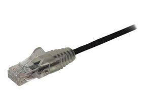 StarTech.com 2,5 m Cat6-Kabel - Schlankes Cat6-Patchkabel - Schwarz - Snagless RJ45-Anschlusse - Gigabit-Ethernet-Kabel - 28 AWG - Patch-Kabel - RJ-45 (M)