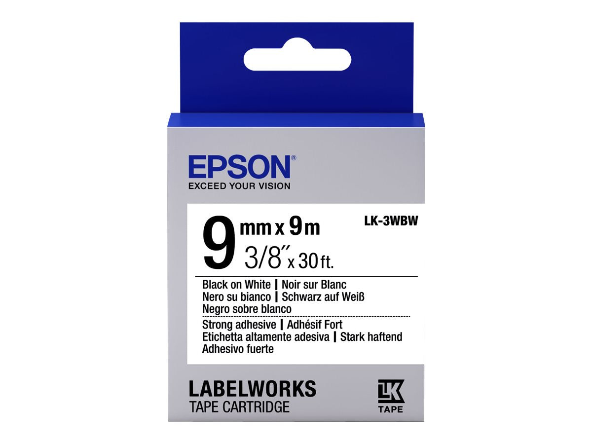 Epson LabelWorks LK-3WBW - Schwarz auf Weiß - Rolle (0,9 cm x 9 m)